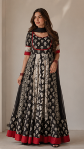 Florist Black Emb Maxi Set