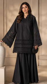 Pristine Black ChikanKari Set