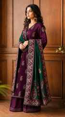 Hezlin Emb Shawl 3pc Set