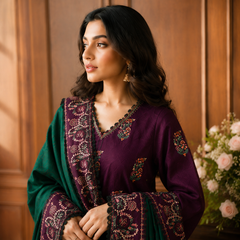 Hezlin Emb Shawl 3pc Set