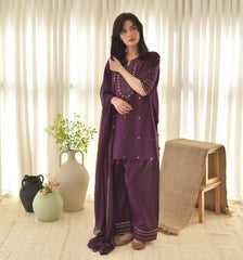 Purple Aura Embroidered 3pc