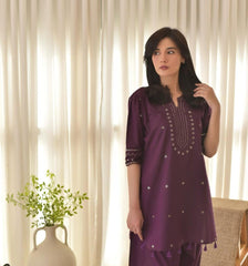 Purple Aura Embroidered 3pc