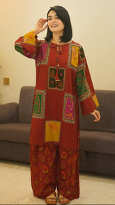 Khaddar Berry Co Ord Set