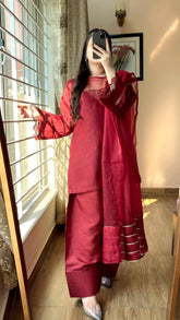 Mahnoor Silk Farshi Set 3Pc