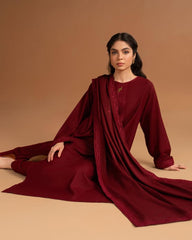 Maroon Embroidery 3pc