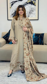 Wasle Emb Shawl 3pc Set