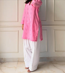 Pink Zarnab ChikenKari Farshi Shalwar