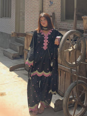Black Honey Heart Emb 3pc
