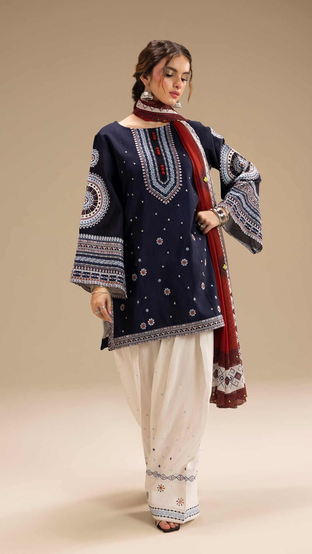 Rangrez Farshi Shalwar Emb 3pc