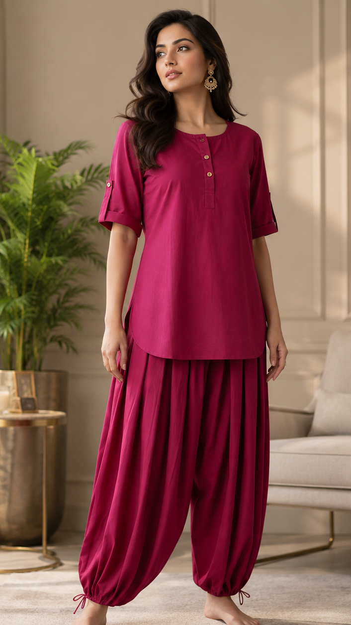 Safia Solid Bubble Shalwar Set