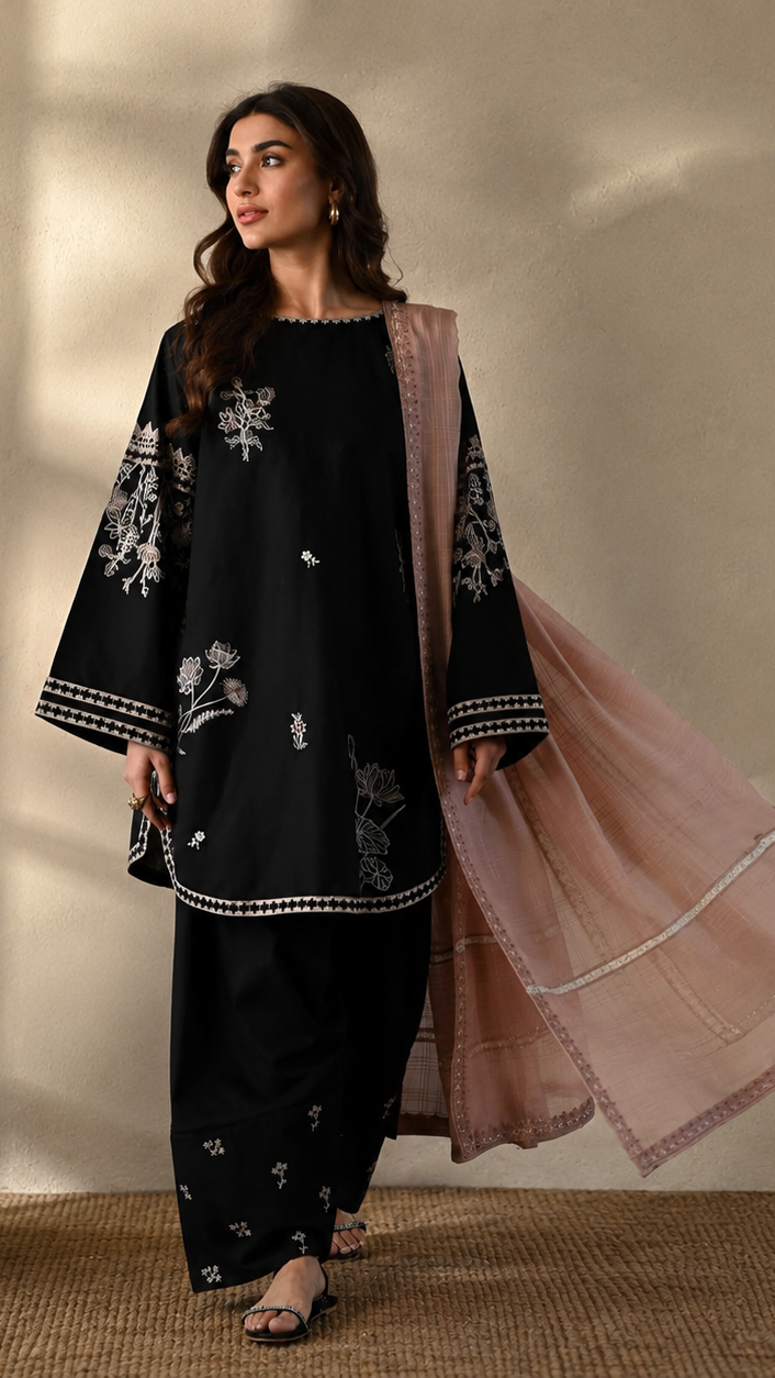 Zaib Embroidered Farshi Plazo
