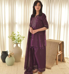 Purple Aura Embroidered 3pc