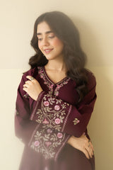 Mulberry Embroidered Cord Set