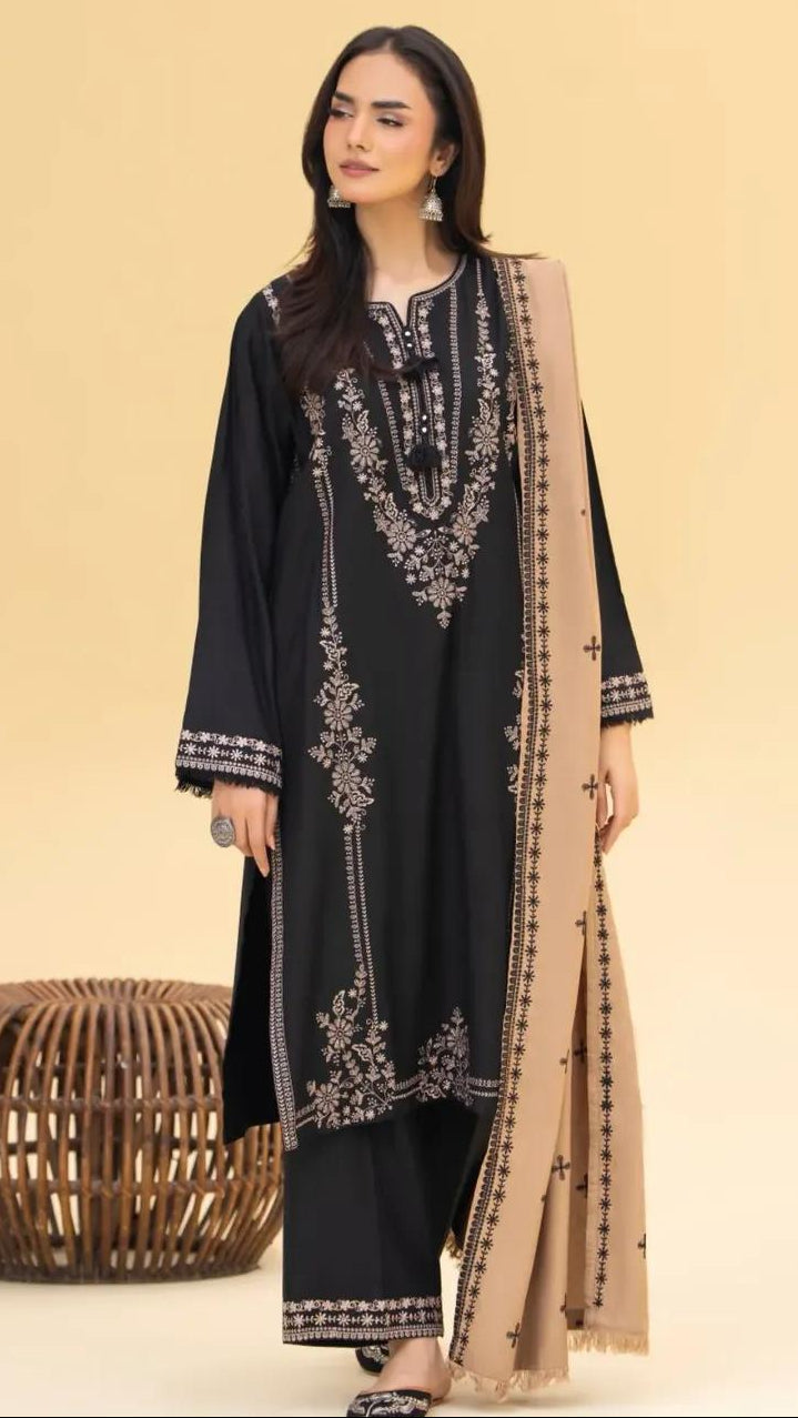 Preet Emb Shawl 3Pc