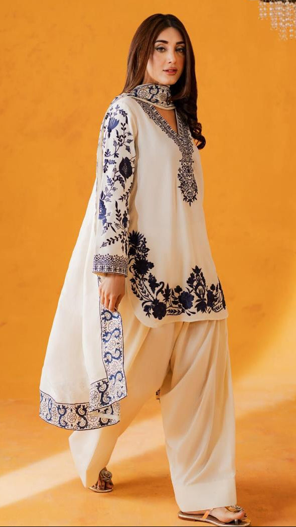 Jordan Emb Farshi Shalwar 3pc