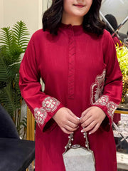 Hana Red Emb Co Ord Set