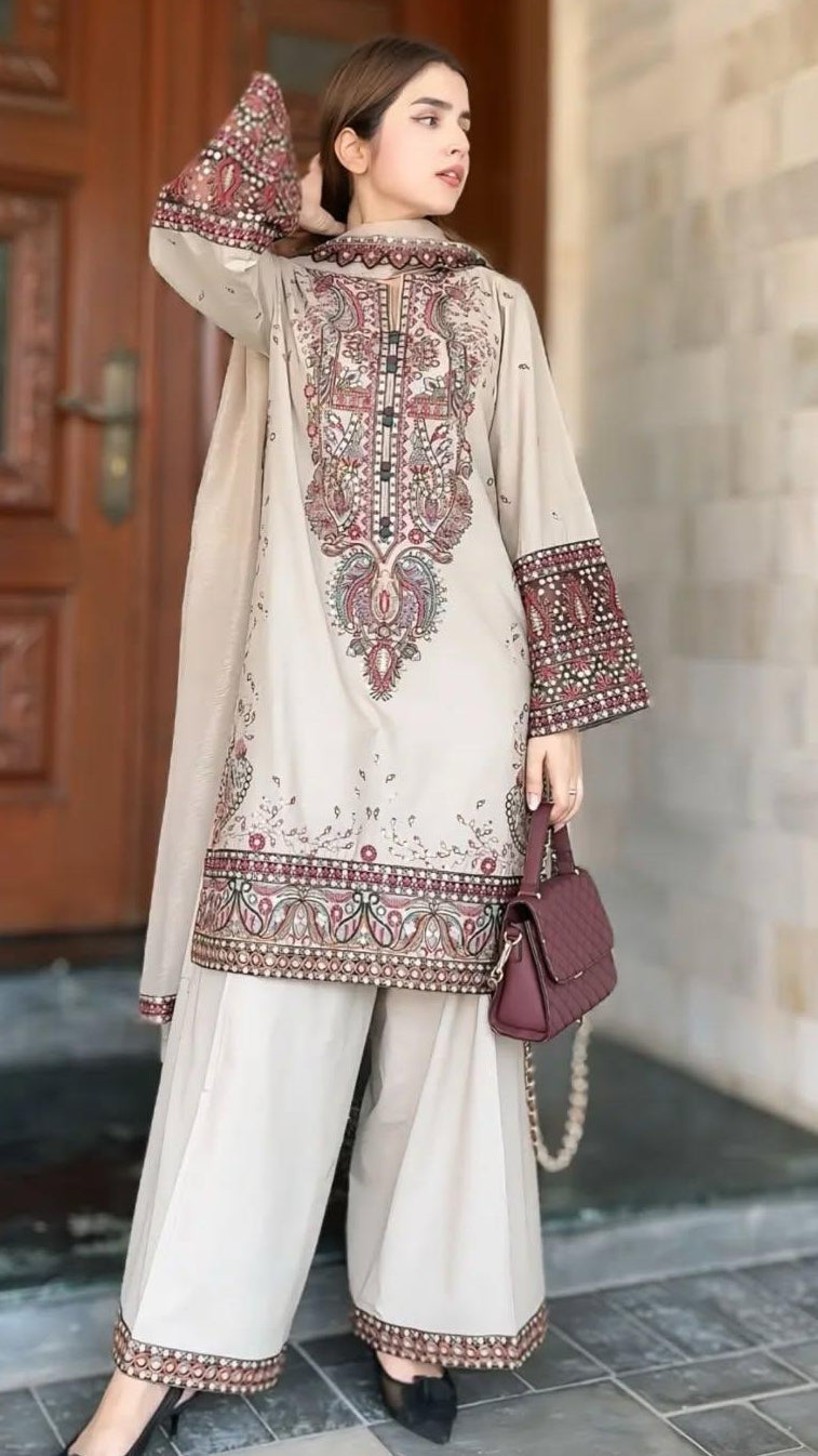 Summer Luxury Emb 3pc Set
