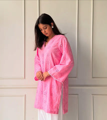 Pink Zarnab ChikenKari Farshi Shalwar