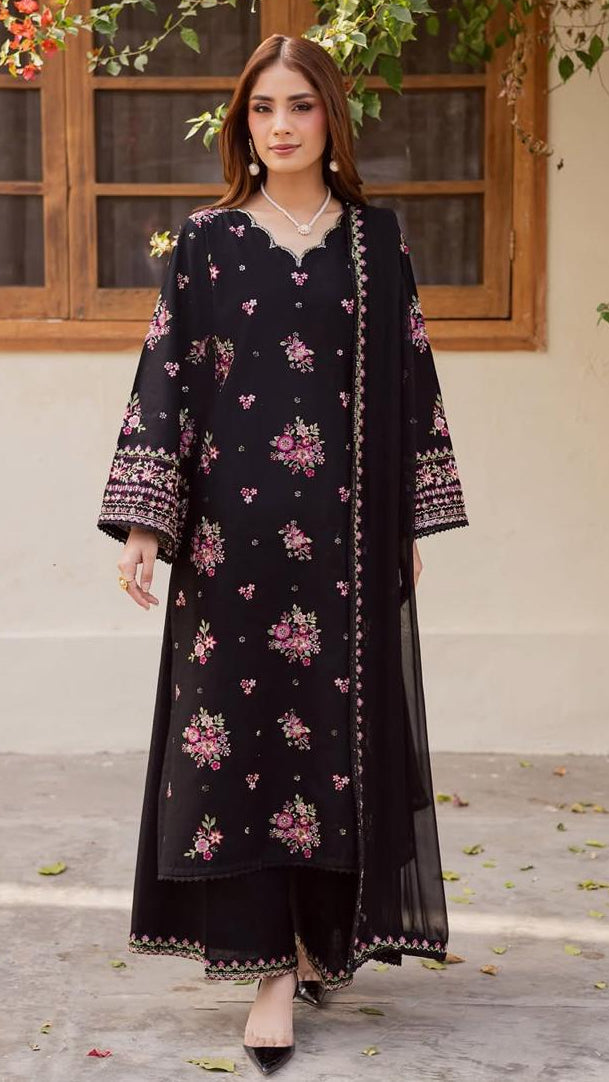 Black Ramona Emb 3pc Set
