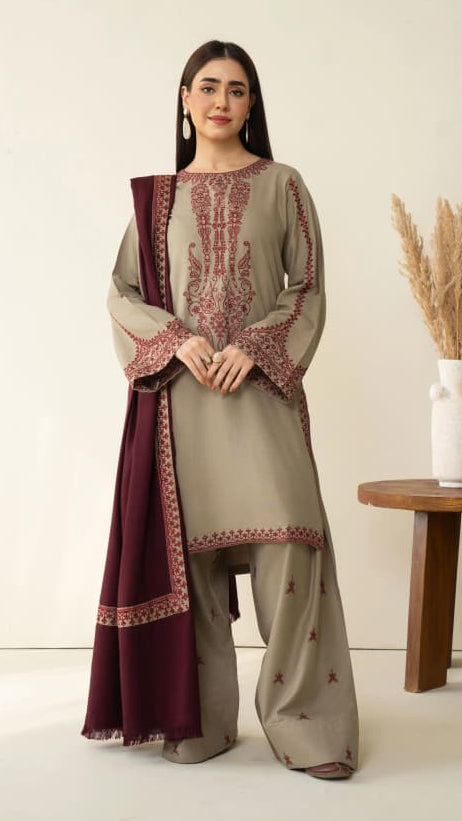 Jaman Emb Shawl 3pc
