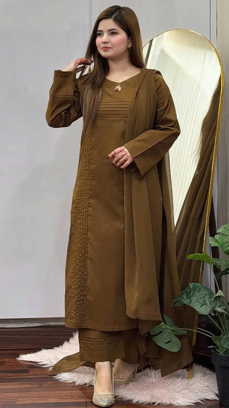 Lawn Solid Mehndi 3pc