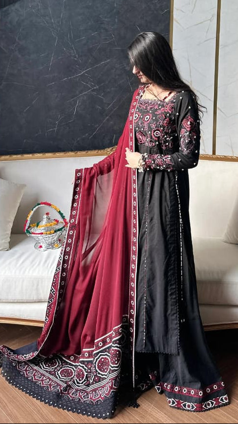 Ajrak Mirror Emb 3pc