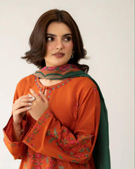 Mustard Embroidered 3pc