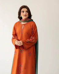 Mustard Embroidered 3pc